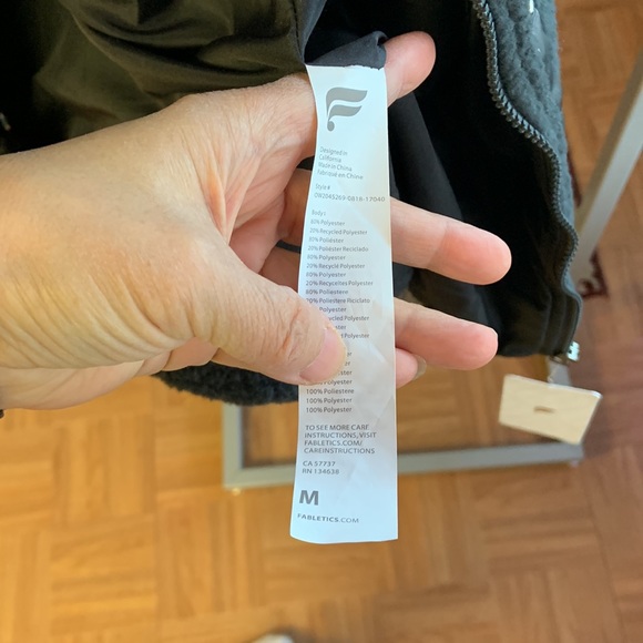 Fabletics Fleece Grey Charcoal Long Jacket Coat Size M new have tag - Picture 6 of 7